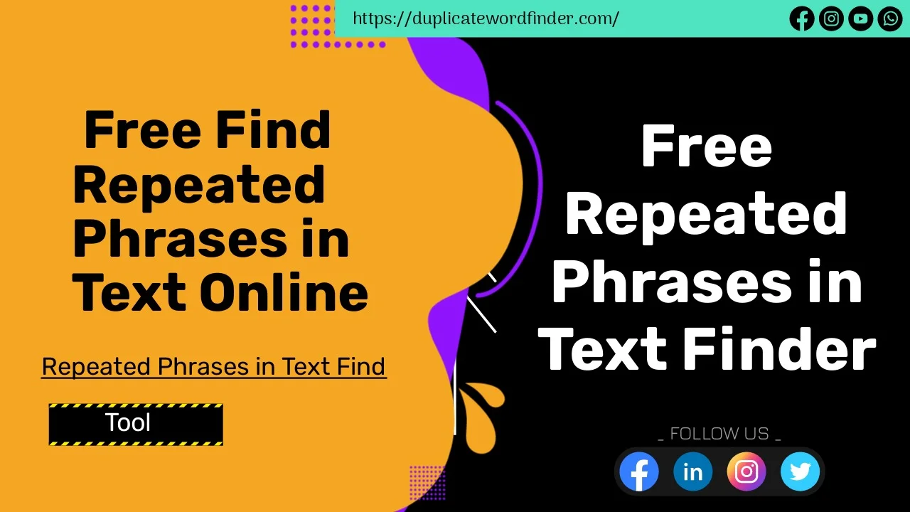 Repeated Phrases in Text Finder Online 